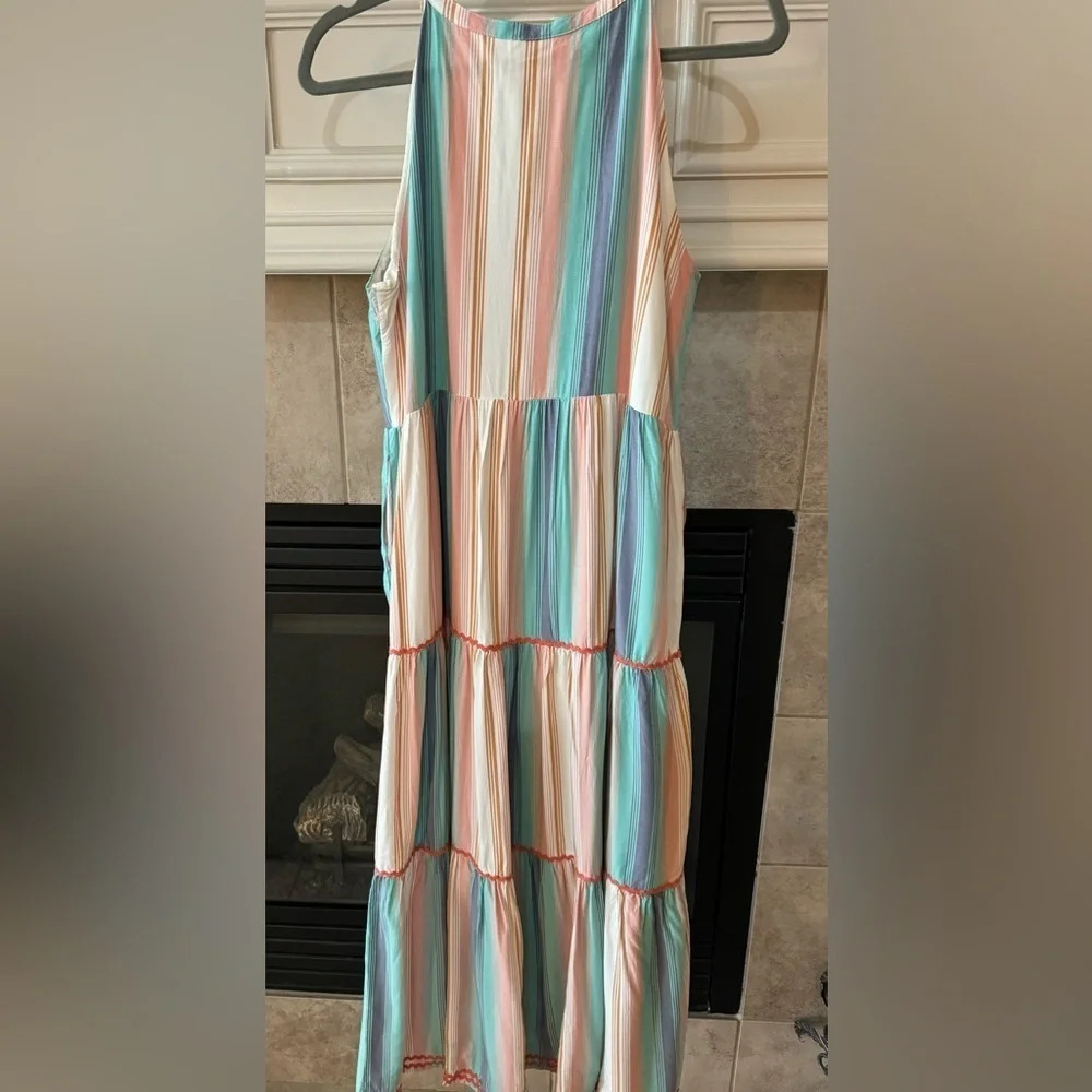 Matilda Jane Women's Let's Go Together Sunset Season Striped Maxi Size M - Picture 2 of 9